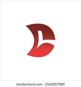 D letter logo with gradient red color and white background