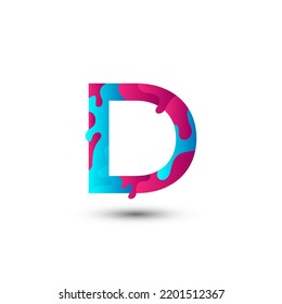 D letter logo gradient template design