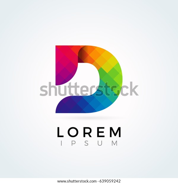 D Letter Logo Icon Colorful Abstract Stock Vector (Royalty Free ...