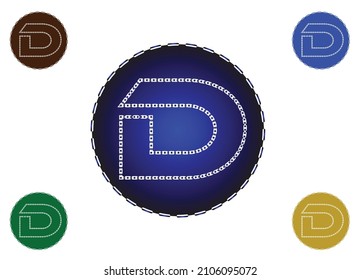 D letter logo and icon design template