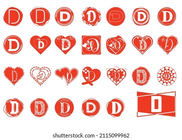 D letter logo and icon design bundle