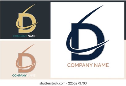 Elementos de la plantilla de diseño de iconos del logotipo de la letra D