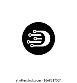 D letter logo icon template