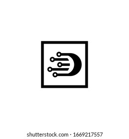 Plantilla de icono de logotipo de letra D