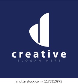 d letter logo icon vector template