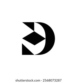 D letter logo icon vector illustration.