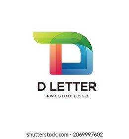 D letter logo initials colorful gradient abstract