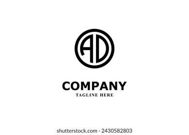 a and d letter logo inside a circle