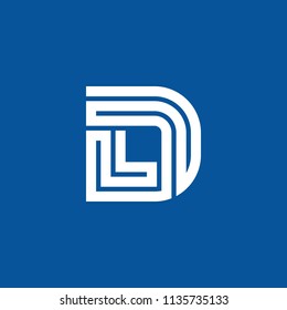 D letter logo labyrinth design vector