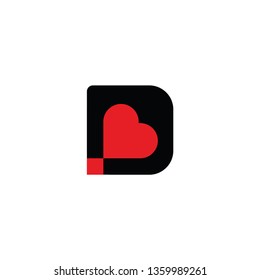 d letter logo. d love vector logo