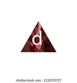 D Letter Logo With Low poly Triangle Background