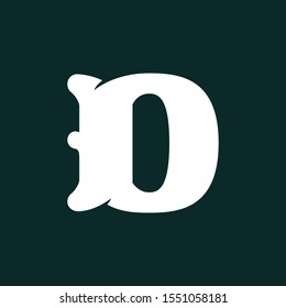 D letter logo made of bones. Vector flat style font for horror labels, posters etc.