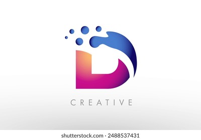 D-Buchstabe Logo aus Blasen oder Punkten. Creative Alphabet Icon Dot d Logo Design Vektorgrafik Moderner Stil Illustration.