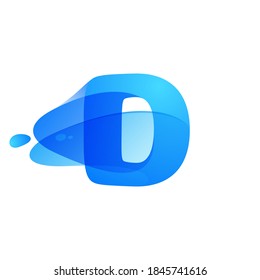 D letter logo made of clear water and dew drops. You can use it in your eco friendly identity, organic emblem, blue watercolor design and others. 