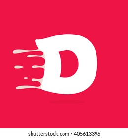 D letter logo made of milk. Vector design template elements for your poster or corporate identity.