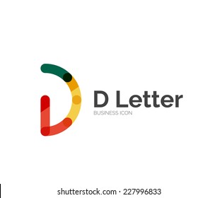 logotipo de letra D, diseño de línea mínima, icono comercial