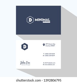 D Letter logo Minimal Professional Business card