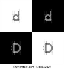 D letter logo monogram design