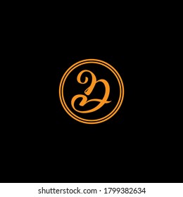 D letter logo monogram design on black background.D letter logo for fashion design