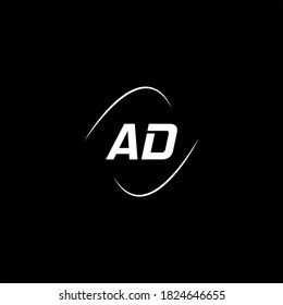 A D letter logo monogram design on black color background