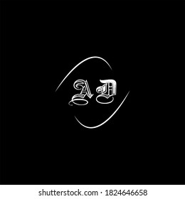 A D letter logo monogram design on black color background