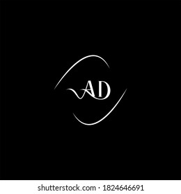 A D letter logo monogram design on black color background