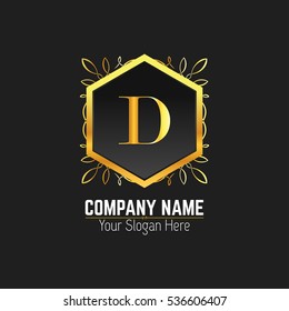 D Letter logo, Monogram design elements, line art logo design. Beautiful Boutique Logo Designs, Business sign, Restaurant, Royalty, Cafe, Hotel, Heraldic, Jewelry, Fashion, Wine. Vector illustration