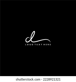 Logo de la letra D, logotipo de la letra D en monograma, logotipo de las letras D a mano