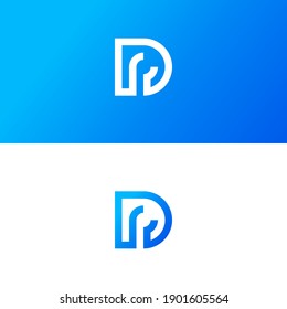 D letter logo monogram icon, simple design initial D.