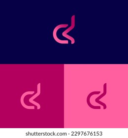 d letter logo, monogram style in gradient red color