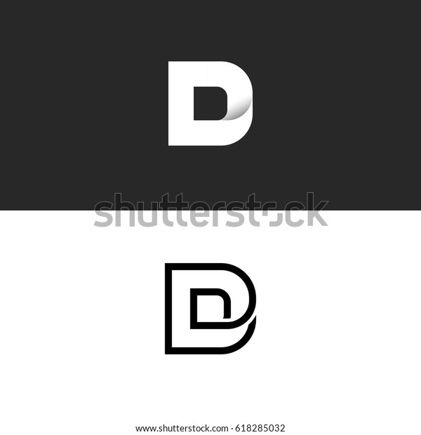D Letter Logo Monogram Typography Design Stock Vector (Royalty Free ...