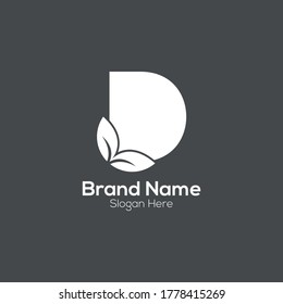 D Letter logo - Natural logo - D with Leaf logo.