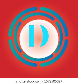 D letter logo with nice background.