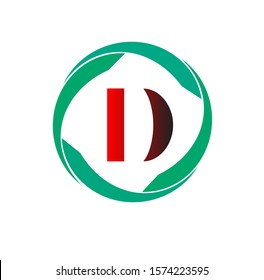 D letter logo with nice background.