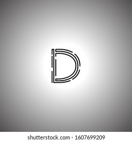 D letter logo with nice white background.D letter icon.