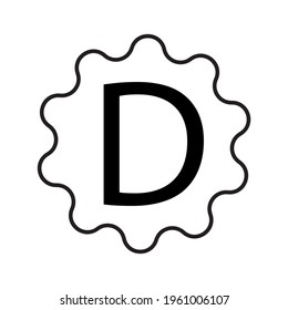 D letter logo on white background in round circle.Bold D Logo.