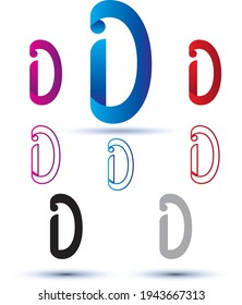 logotipo de letra D con plantilla de diseño de esquema