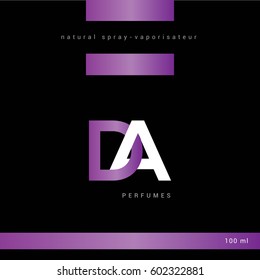 D & A Letter logo with packaging design template