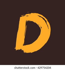D letter logo painted with a brush. 