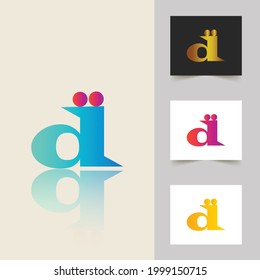 D letter logo professional abstract gradient design