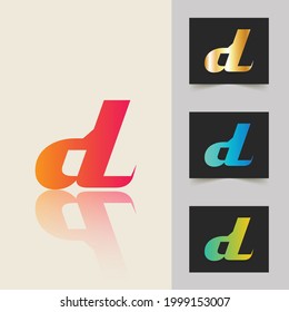 D letter logo professional abstract gradient design