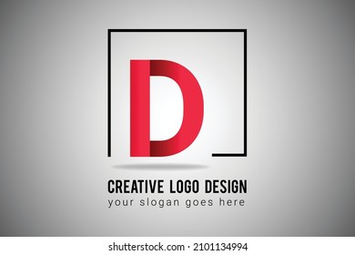 D Letter Logo in red gradient color Vector Icon. Creative D Letter Logo  Illustration.