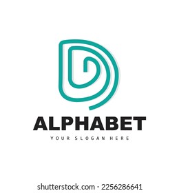 D Letter Logo, Simple Alphabet Design, Modern Minimalist Font Vector
