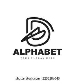D-Letter-Logo, einfaches Alphabet-Design, moderner minimalistischer Font-Vektorgrafik