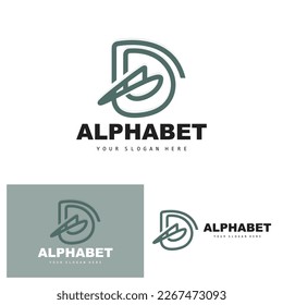 Logotipo de letra D, diseño alfabético sencillo, vector de letra minimalista moderno