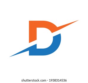 D letter logo with slice concept vector. Colorful Slice D letter logo modern, minimal, elegant, brand and trendy