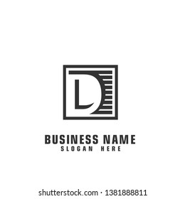 D letter logo, Square letter D graphic logo template.