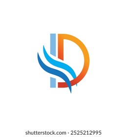 Vector de ilustración abstracta de diseño de Plantilla de logotipo de letra D