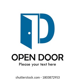 D Letter logo template illustration with door symbol. Suitable for architecture, room and interior. Also suitable for logo based alphabet.