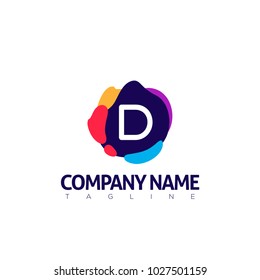 D letter logo template modern